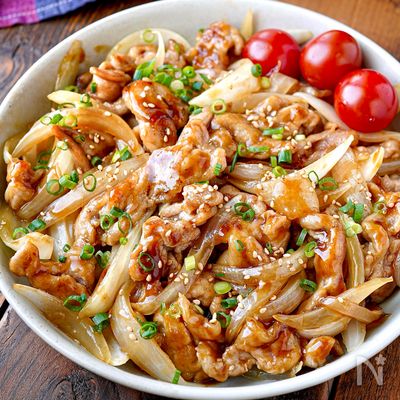 【新玉ねぎと豚肉のさっぱりオイポン炒め】10分おかず♡