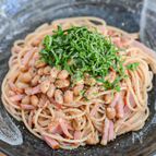 納豆好きだけのおいしさ！ベーコン納豆パスタ