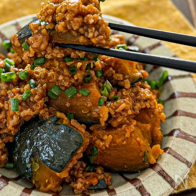 レンジで時短《かぼちゃのピリ辛そぼろ煮》