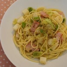 【495kcal】ベーコンと長芋のゆずこしょうパスタ