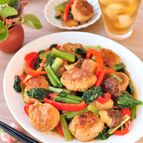 揚げない肉団子と野菜の中華風とろみ炒め
