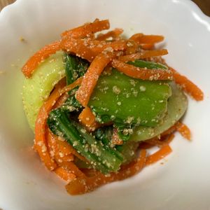 Heartmamの作ってみた!投稿(【レンジで簡単♪チンゲン菜のごま和え】香り豊かな副菜)