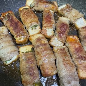 1298779の作ってみた!投稿(とろ～りチーズがたまらない♪厚揚げ大葉肉巻き)