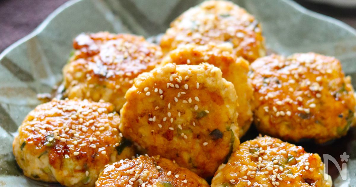 【ふわふわチキンバーグ照り焼きソース】絹揚げ入りで冷めても◎