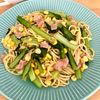 りぃママの作ってみた!投稿(にんにくバター醤油香る♪小松菜とベーコンの和風パスタ)