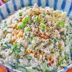 【むね肉ときゅうり、枝豆の中華風白和え】うどんスープで簡単！