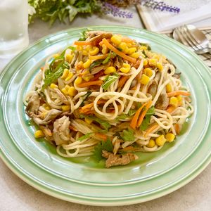 のりのり🐾🎀🤍の作ってみた!投稿(ツナと野菜のそうめんチャンプルー)