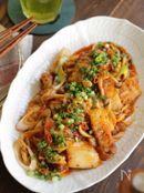 豚肉ときのこのキムチ炒め