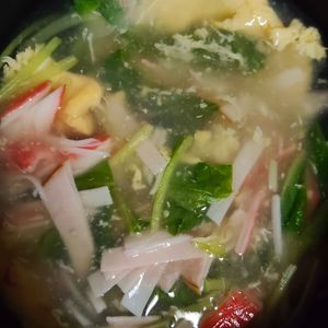 1642876の作ってみた!投稿(とろみ失敗なし♡卵ふわっふわ『白だしかに玉スープ』)