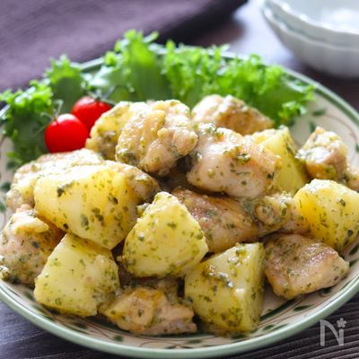 【チキンとポテトのコンソメのりマヨソテー】子供も喜ぶおかず♪