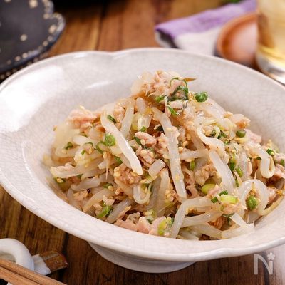 レンジで簡単!3分で作れる☆『もやしのねぎツナ和え』副菜に◎