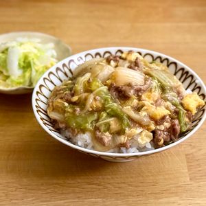 やあの作ってみた!投稿(【白菜とひき肉のとろたまあんかけ】男子喜ぶ/丼にも♡︎)