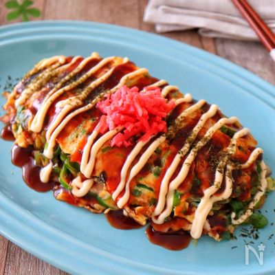 ネギ焼きみたいな包まないとん平焼き♩ ネギの青い部分活用