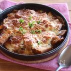 厚揚げと豚バラのカレーグラタン