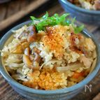 おこげがたまらん♡【鶏ごぼうの炊き込み飯】うなぎのたれ風味