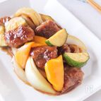 夏野菜が美味しい！黒酢酢豚