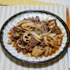 牛肉と蓮根のきんぴら炒め