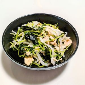 ごんべすの作ってみた!投稿(お正月太り解消！【豆苗と大根とワカメのツナ和えサラダ】)