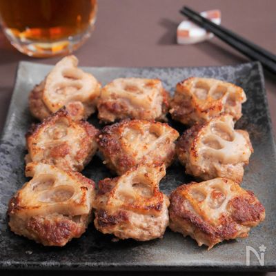 レンコンの梅しょうがハンバーグ