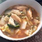 めっちゃ身体温まる♡白菜と手羽中のピリ辛うま煮