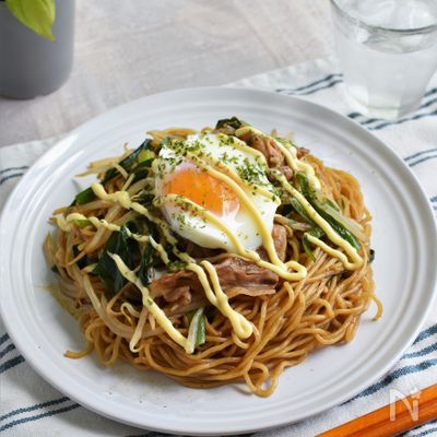 包丁・まな板不要♪レンジで5分！具だくさんソース焼きそば☆