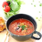 【5分で完成】煮込まず簡単♡たっぷりお豆のトマトスープ