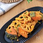 鮭とれんこんのカリカリカレーチーズ焼き【まぶして焼くだけ】