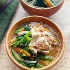 【ほうれん草ともやしの豚汁】野菜たっぷり！煮込まない豚汁