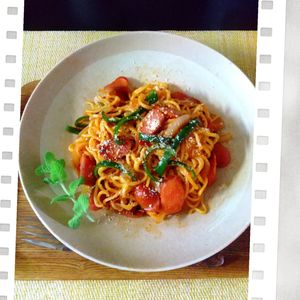 チョロリスの作ってみた!投稿(【焼きナポリタン】ゆでずに簡単！パパッとランチに◎)
