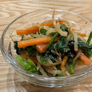 kimiの作ってみた!投稿(【ほうれん草ともやしとにんじんの胡麻和え】レンジだけ！簡単)