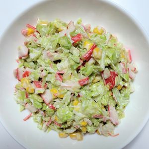 ふうかの作ってみた!投稿(カニカマ入りのコールスローサラダを極めたよ🤭✨)