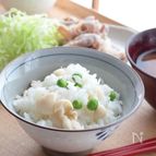 白いきのこ入りの豆ごはん