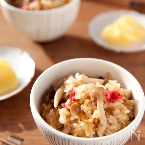 きのこと生姜の炊き込みごはん