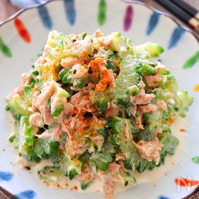 ツナとゴーヤの麺つゆマヨ和え♩苦辛！簡単副菜！大人のおつまみ