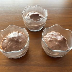 こむぎの作ってみた!投稿(バナナチョコプリン【砂糖・ゼラチンなし】)