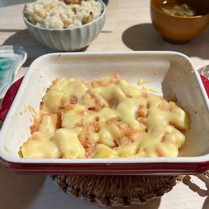 んびの作ってみた!投稿(【じゃがいもの明太チーズ焼き】簡単なのに絶品！止まらない旨さ)