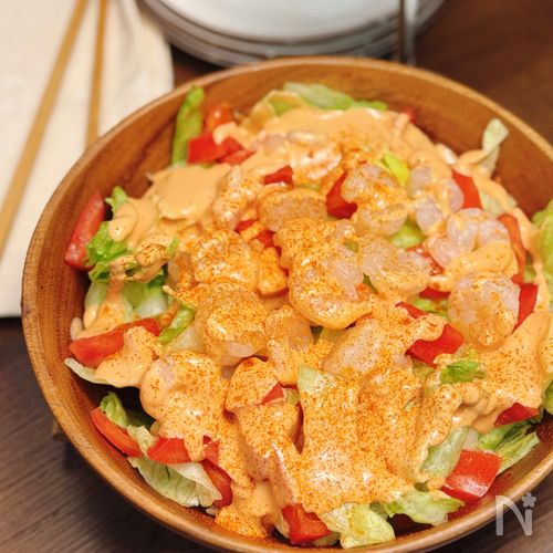 【エビとレタスのサラダ】サイゼリヤ風の ごちそうサラダ♪