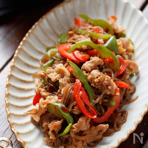 豚こまと糸こんのチンジャオロース【#下味冷凍#重ねて放置】