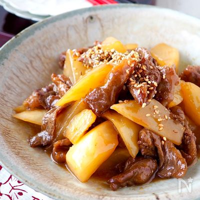 【牛肉と大根のピリ辛韓国風】レンジで時短！味がしみしみ