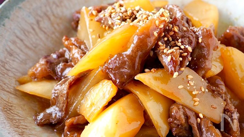 牛肉と大根のピリ辛韓国風】レンジで時短！味がしみしみ | レシピ
