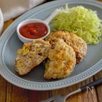 揚げない！キャベツの焼きメンチカツ。オーブンで簡単おかず♪