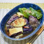 素麺つゆで茄子とピーマンの揚げ浸し