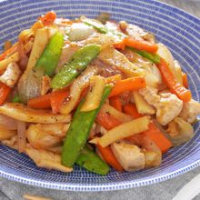 たけのこと春野菜と鶏むね肉のオイスター炒め