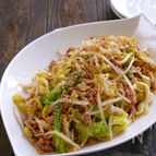 春キャベもやしの旨味噌ひき肉納豆炒め
