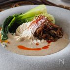 鯖缶と豆乳で、冷やし担々麺風素麺。手軽にご馳走。