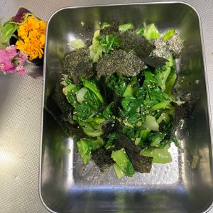 そら・ゆずの作ってみた!投稿(チンゲン菜と海苔のナムル)