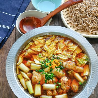 年越しそばにも♪鴨ねぎ風！鶏鍋