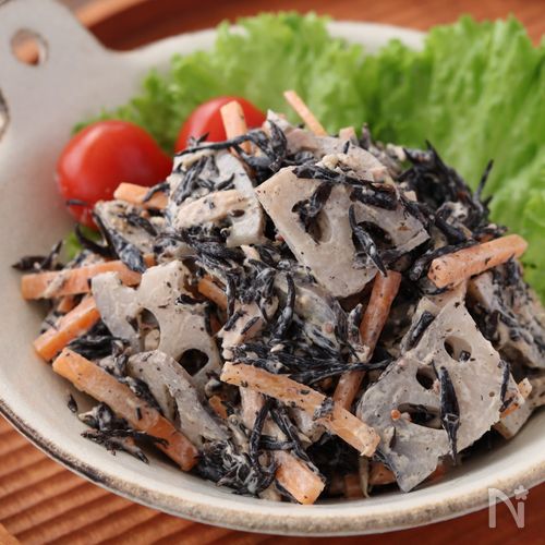 レンジで！れんこんひじき【ツナマヨマスタード】