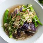 白だしとお酢でさっぱり◎なすとオクラの揚げ浸し