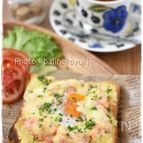 明太ポテトとチーズのの巣ごもりオープンサンド